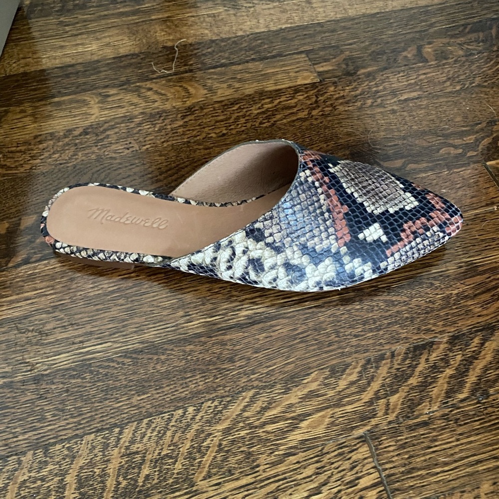 Madewell Women’s Snake-Print Leather Mule